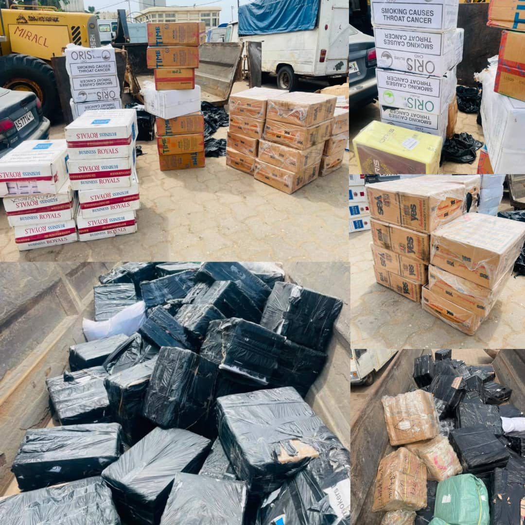 Fraude douanière : 21 000 paquets de cigarettes cachés sous des ordures saisis à Ekpè